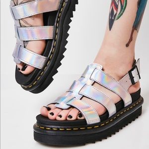 Holographic Dr. Martens sandals